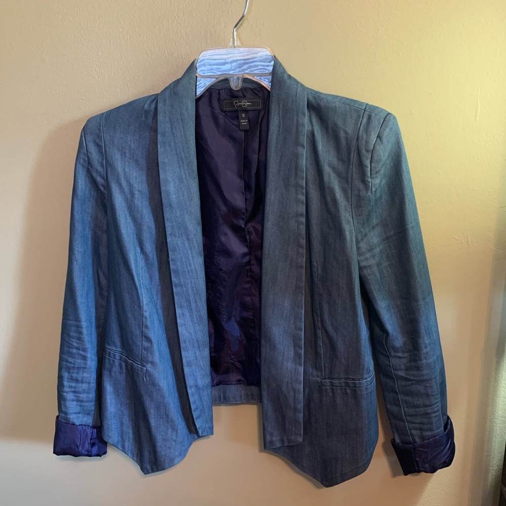 Jessica Simpson Blue Jean Blazer
